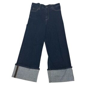 Cheryne Cropped Wide-Leg Cuffed Jeans - Made‎ in Italy (Size S) Cotton Blend